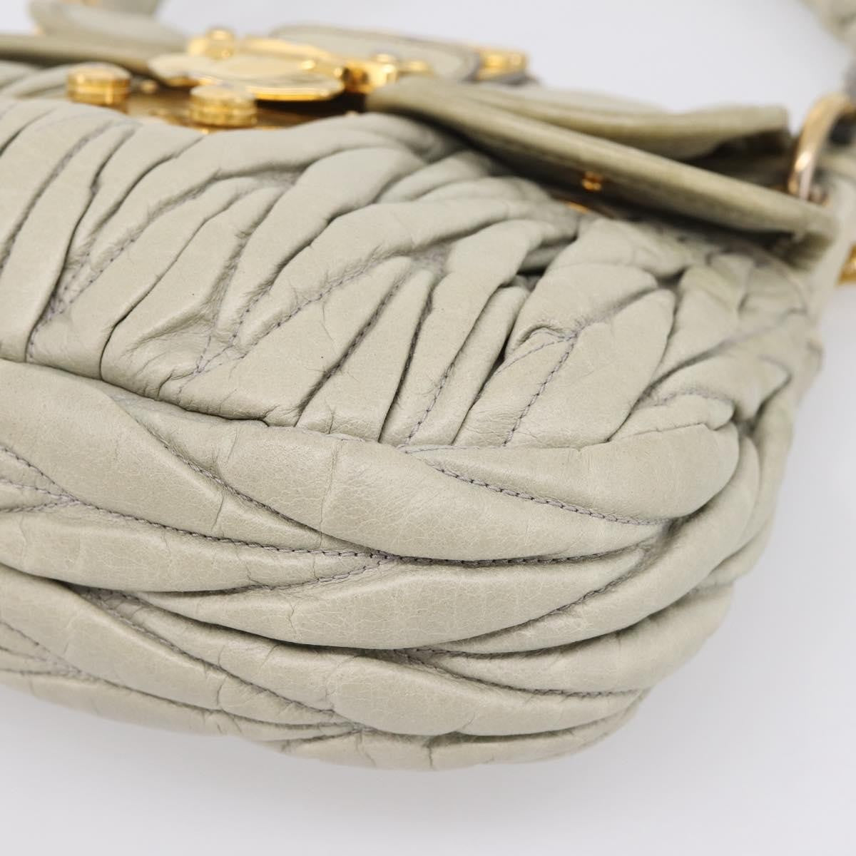 Miu Miu Beau Top Handle Leather, Beige, Leather, Handbag