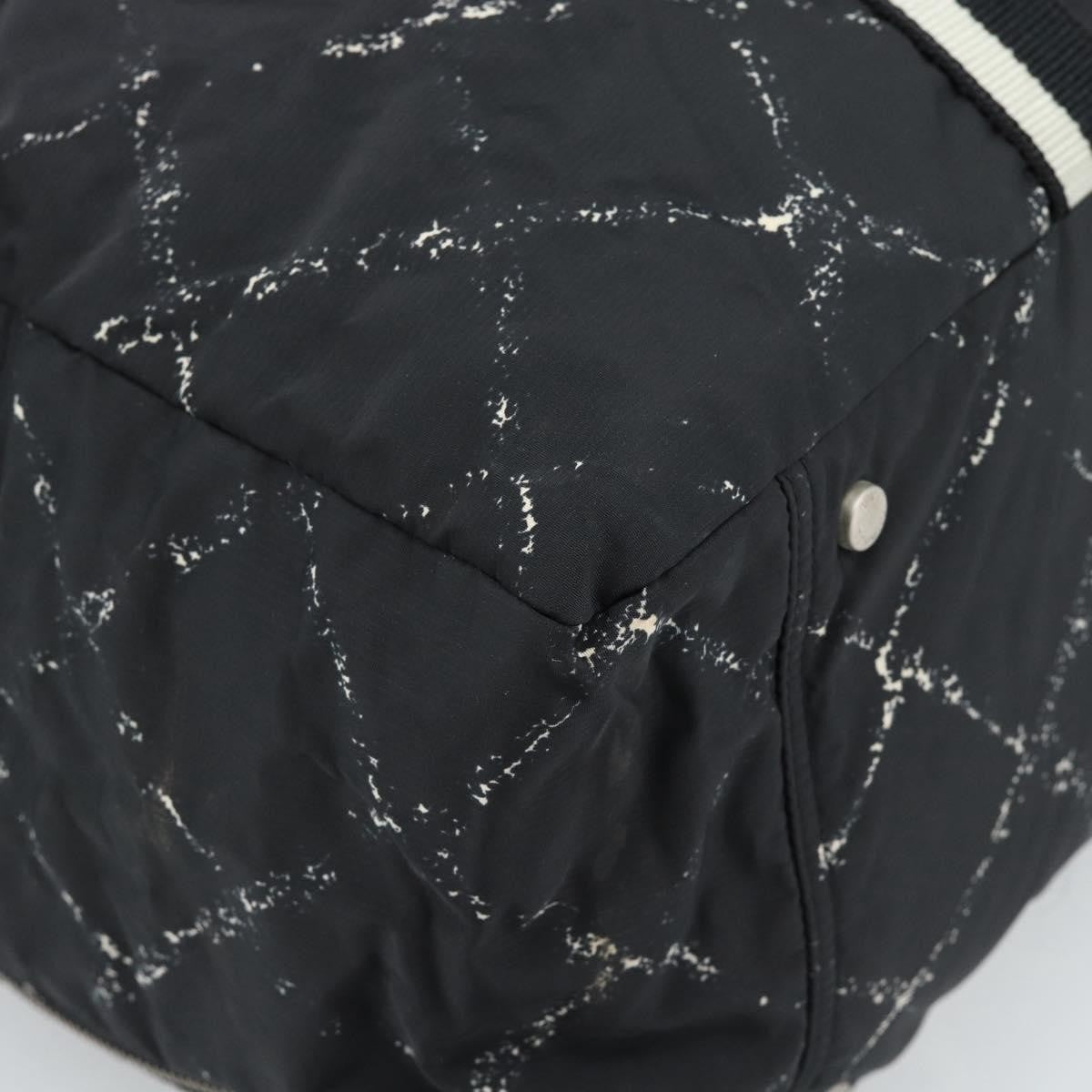 Chanel Travel Line Duffle Printed Nylon, Black, Nylon, Travel Bag