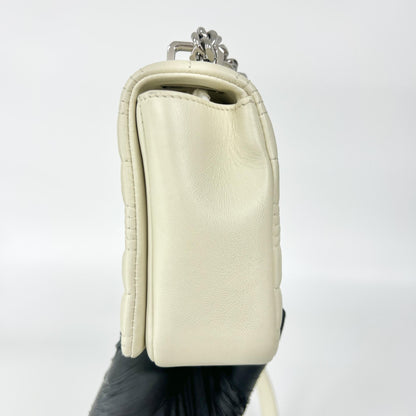 Burberry Lola Wallet on Chain Quilted Leather, Ecru, Leather, Crossbody Bag
