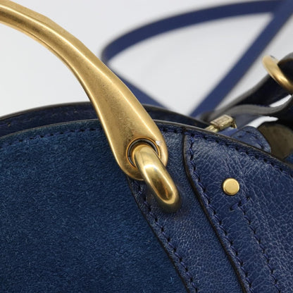 Chloe Pixie Leather and Suede, Blue, Leather, Crossbody Bag