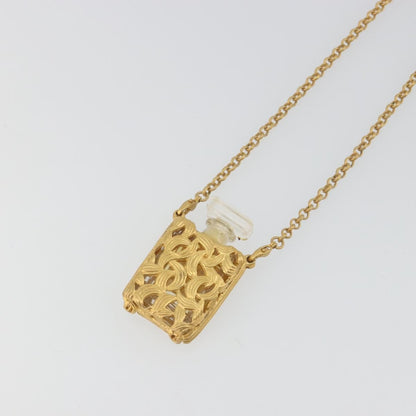 Chanel CC No.5 Perfume Bottle Pendant Metal with Crystals, Gold, Metal, Necklace