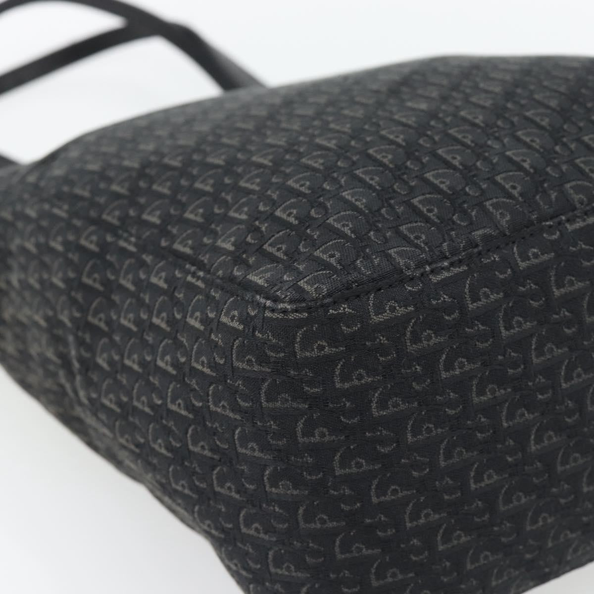 Christian Dior Vintage Open Pocket Diorissimo Canvas, Black, Canvas, Tote Bag