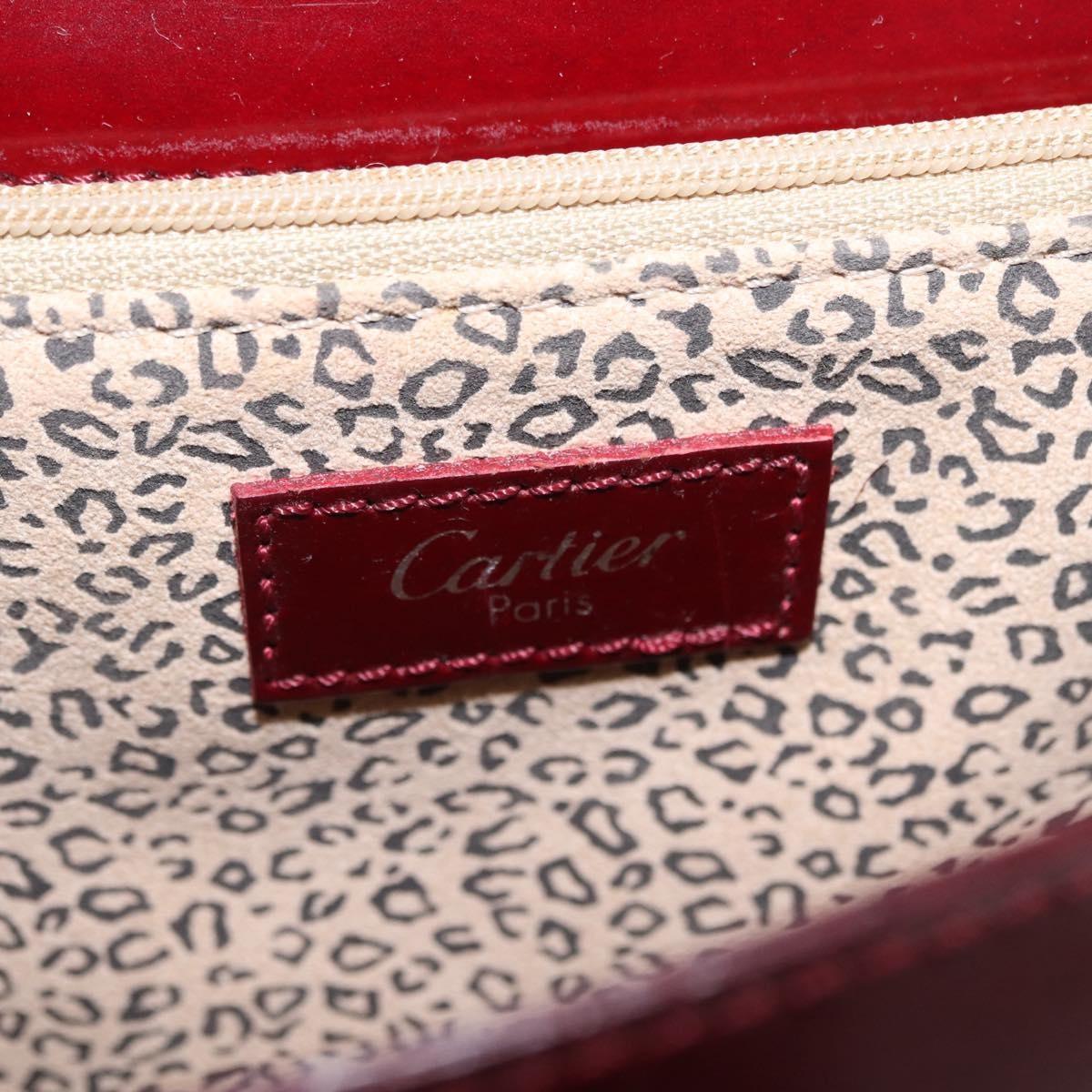 Cartier Panthère Shoulder Patent Leather, Burgundy, Patent Leather, Shoulder Bag