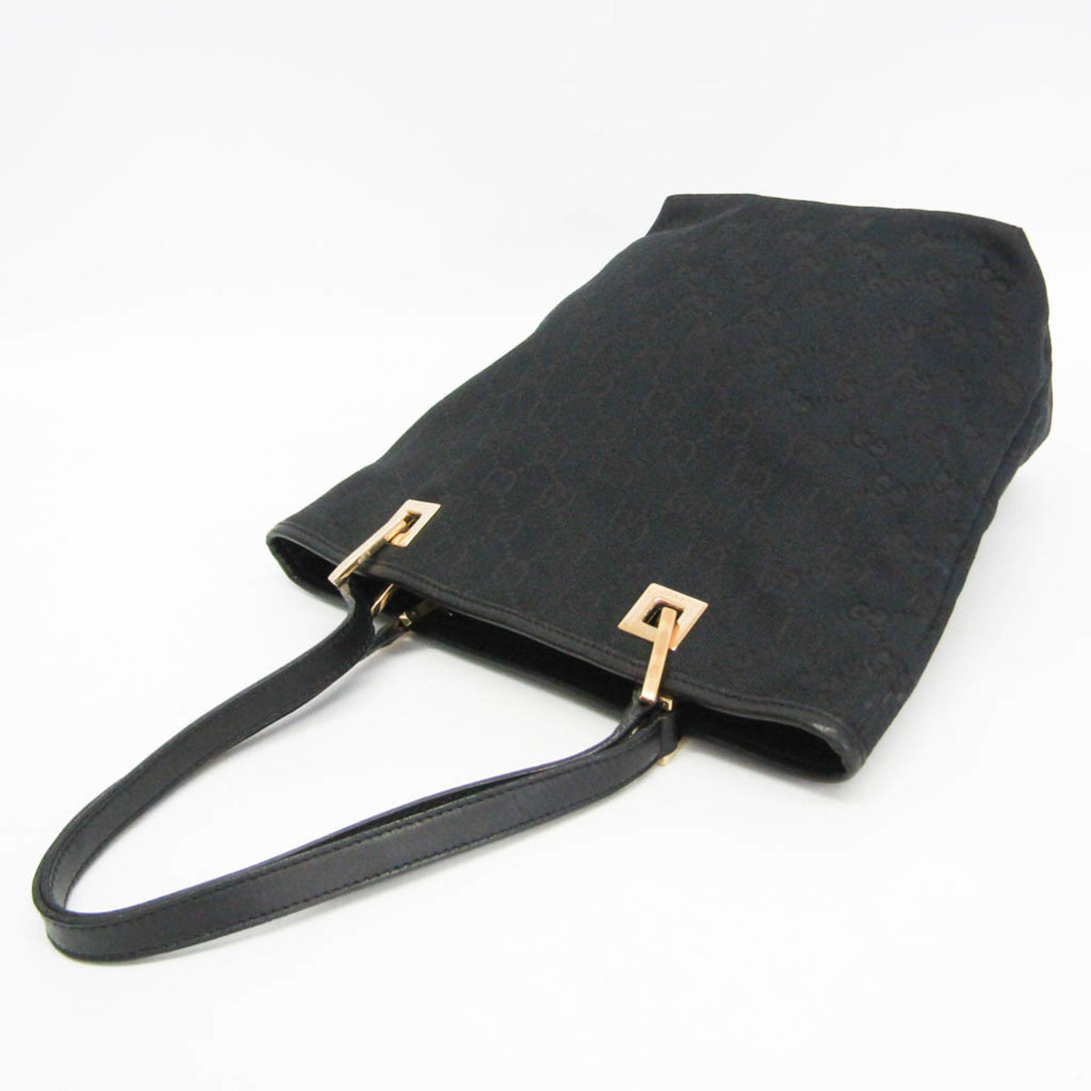 Gucci Vintage Bucket Shopping GG Canvas, Black, Canvas, Tote Bag