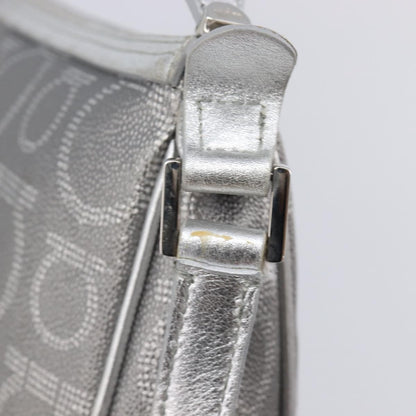 Salvatore Ferragamo Gancini Leather, Silver, Leather, Crossbody Bag