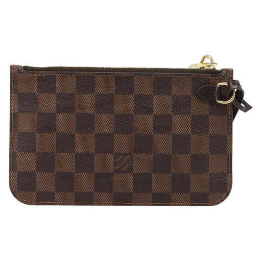 Louis Vuitton Neverfull Pochette Damier, Brown, Canvas, Clutch