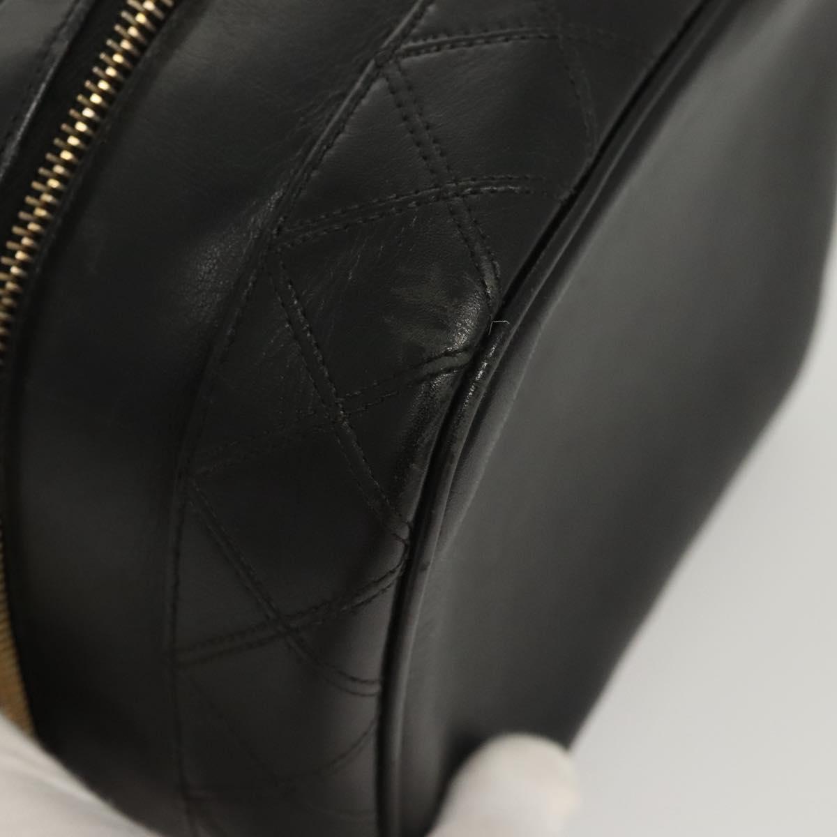 Chanel Vanity pouch Leather, BLACK, LEATHER, Handbag