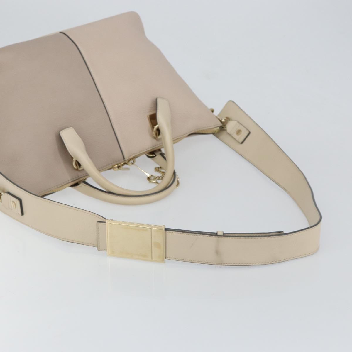 Chloe Bicolor Baylee Satchel Leather, Gray, Leather, Handbag