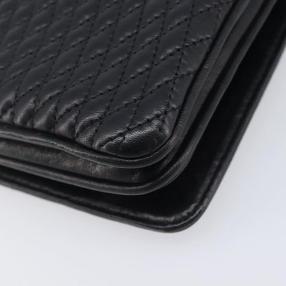 Bally Vintage Chain Quilted Leather, Black, Leather, Shoulder Bag