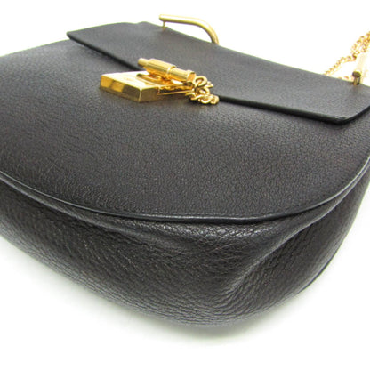 Chloe Drew Leather, Black, Leather, Crossbody Bag