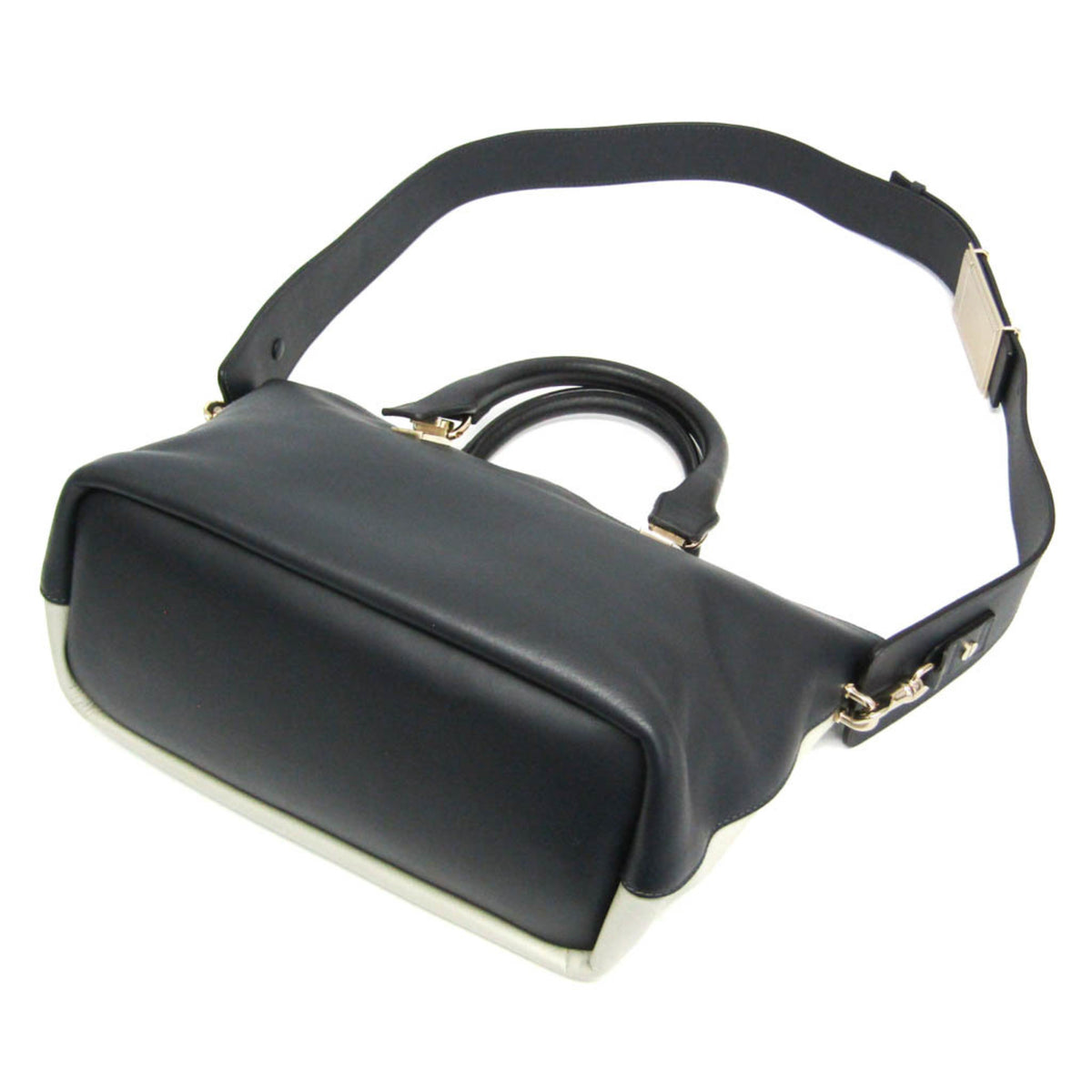 Chloe Bicolor Baylee Satchel Leather, Gray, Leather, Handbag