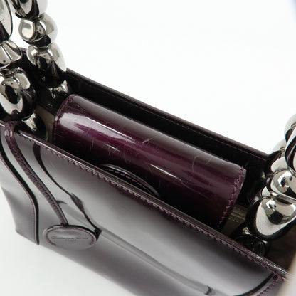 Christian Dior Handbag Leather, Purple, Patent Leather, Handbag