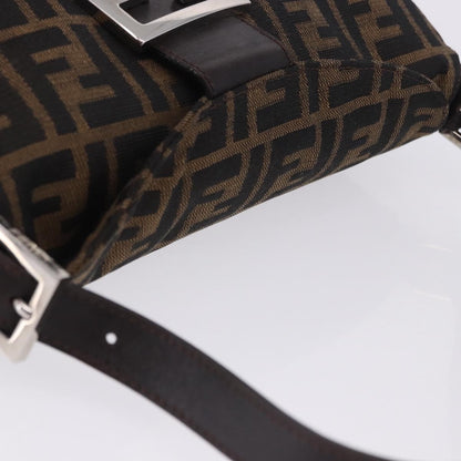 Fendi Baguette Pochette Zucca Canvas, Brown, Canvas, Clutch