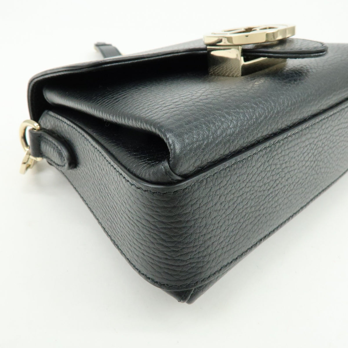 Gucci Interlocking Leather, Black, Leather, Shoulder Bag