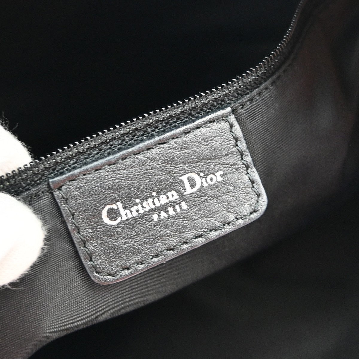 Christian Dior Vintage Street Chic Messenger Diorissimo Canvas and Leather, Black, Canvas, Shoulder Bag