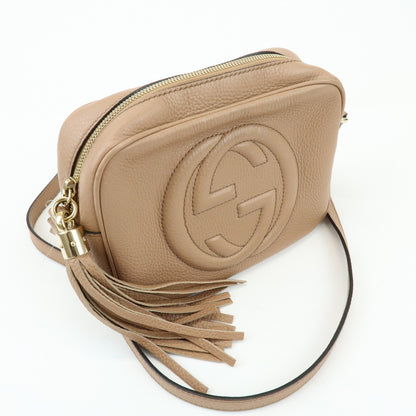 Gucci Soho Disco Leather, Beige, Leather, Crossbody Bag