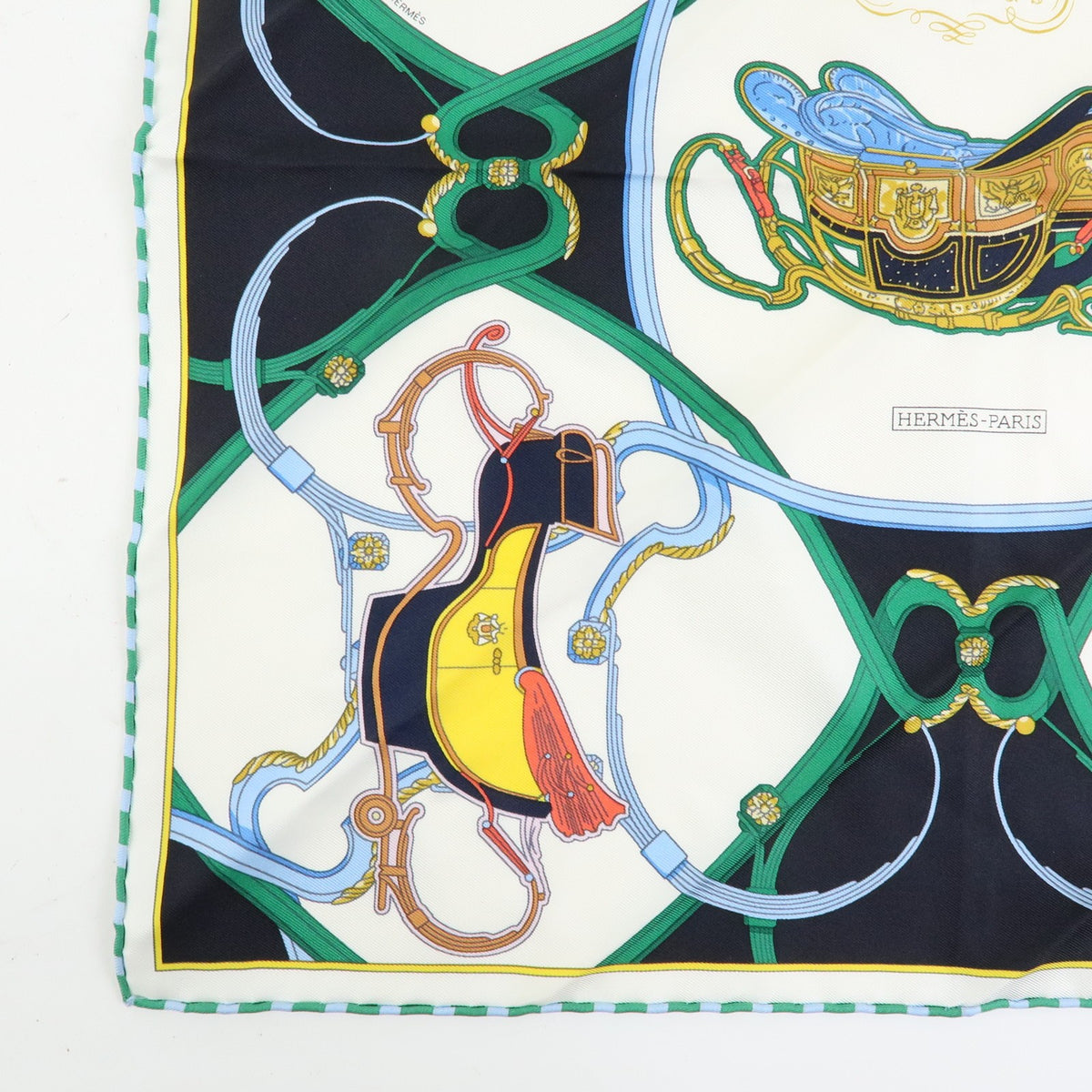 Hermes Carré 42 Silk, Blue, Silk, Scarf