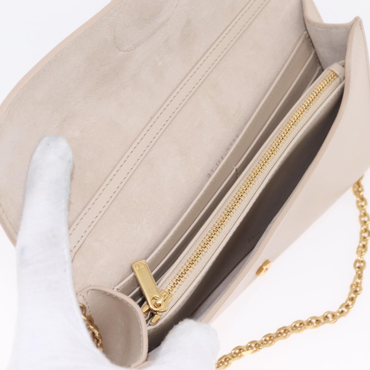 Christian Dior Bobby Flap Leather, Beige, Leather, Shoulder Bag
