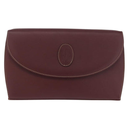 Cartier Must de Cartier Clutch Leather, Burgundy, Leather, Clutch