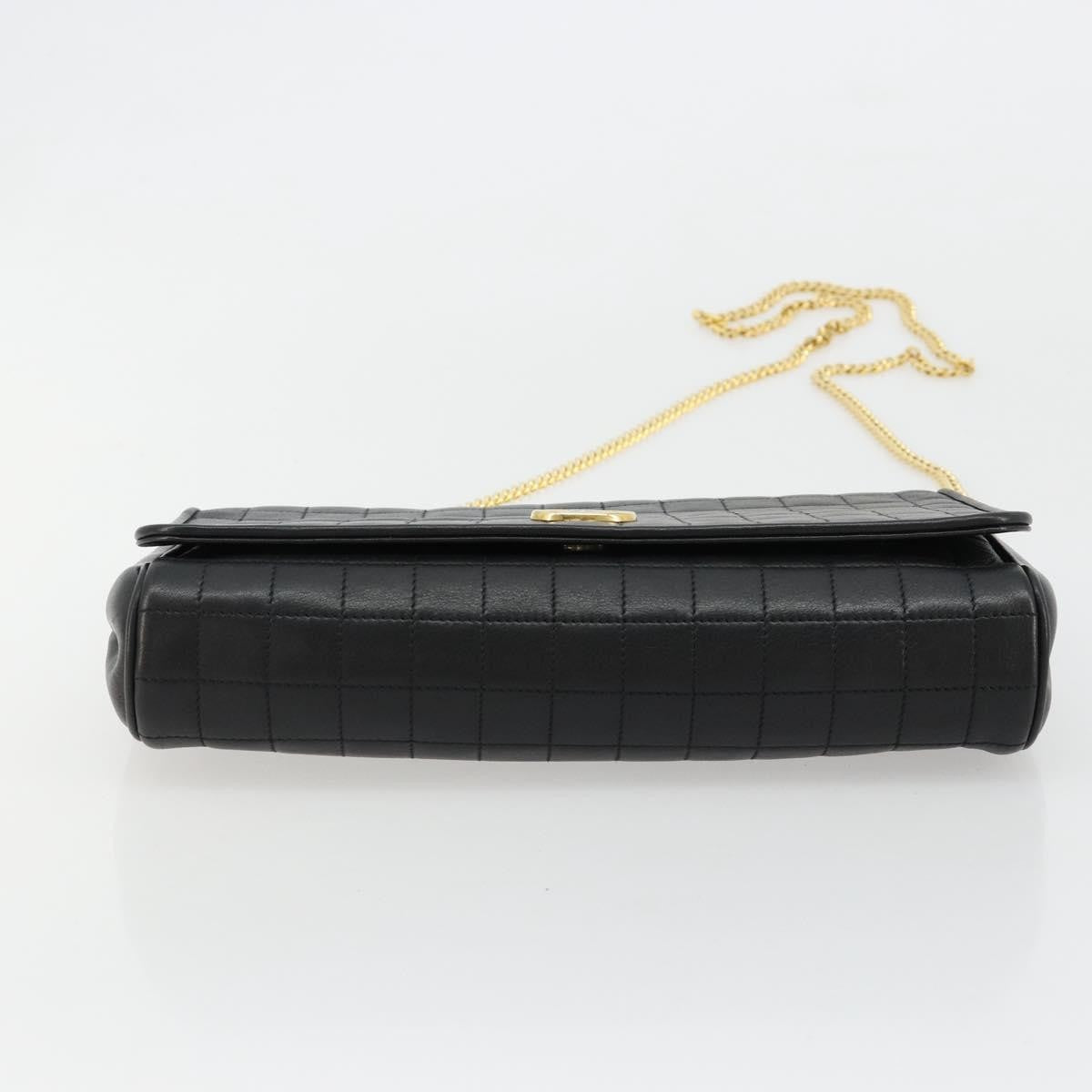 Celine Flap Shoulder Leather, Black, Leather, Shoulder Bag