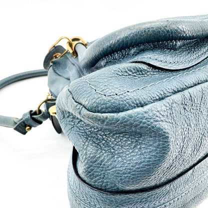 Chloe Paraty Quilted Leather, Blue, Leather, Handbag