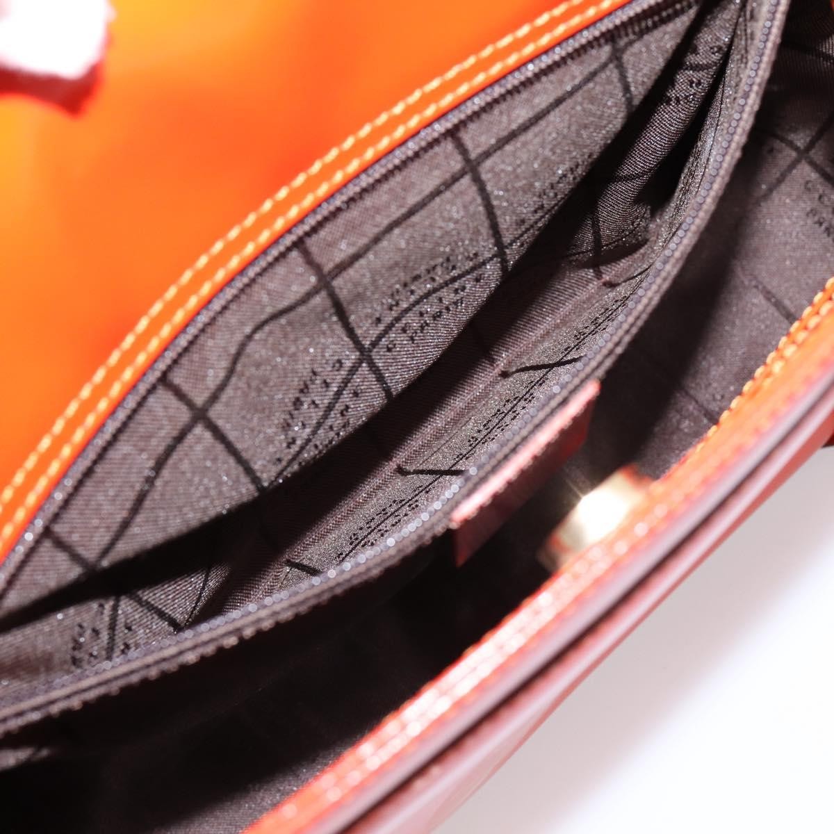 Celine Top Handle Leather, Orange, Leather, Handbag