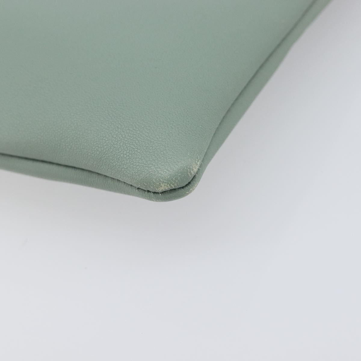 Celine Solo Leather, Green, Leather, Clutch