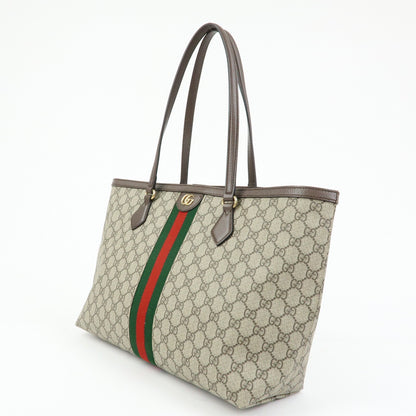 Gucci Ophidia Shopping GG Coated Canvas, Beige, Canvas, Tote Bag