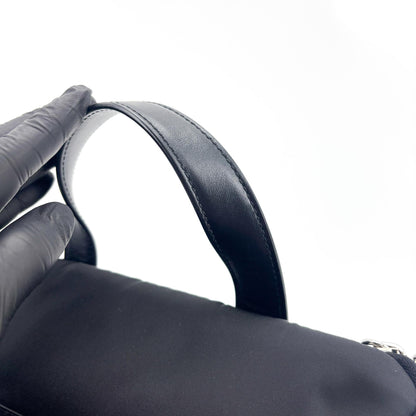 Prada Triangle Zip Sling Re-Nylon with Leather, Black, Nylon, Backpack