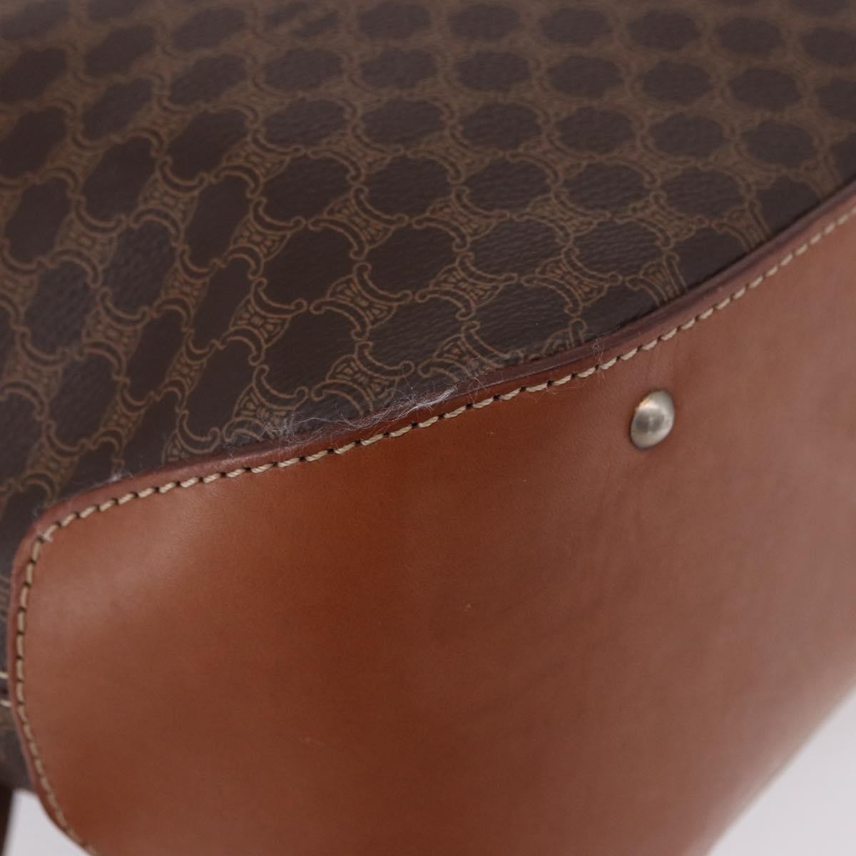 Celine Vintage Macadam Canvas, Brown, Canvas, Backpack