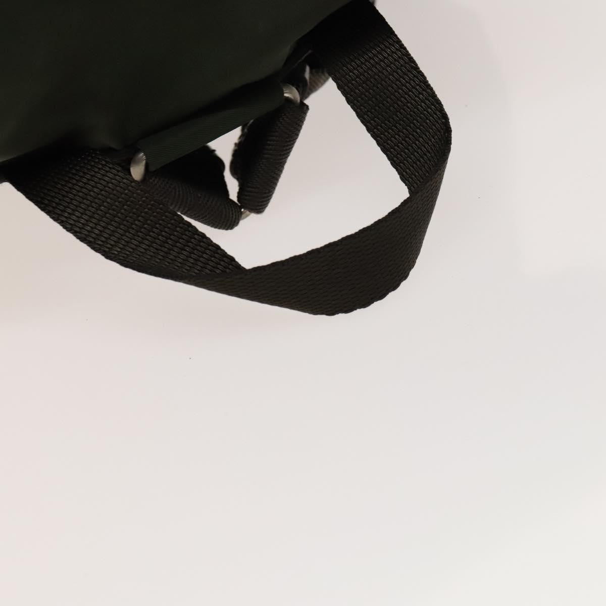 Prada Vela Double Front Pocket Tessuto with Saffiano Leather, Khaki, Nylon, Backpack