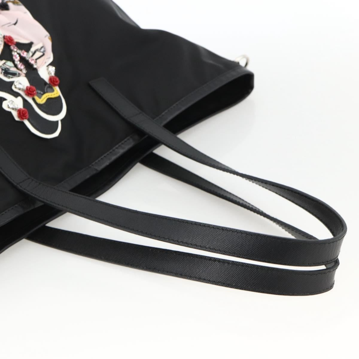 Prada Zip Tote Tessuto, Black, Nylon, Tote Bag