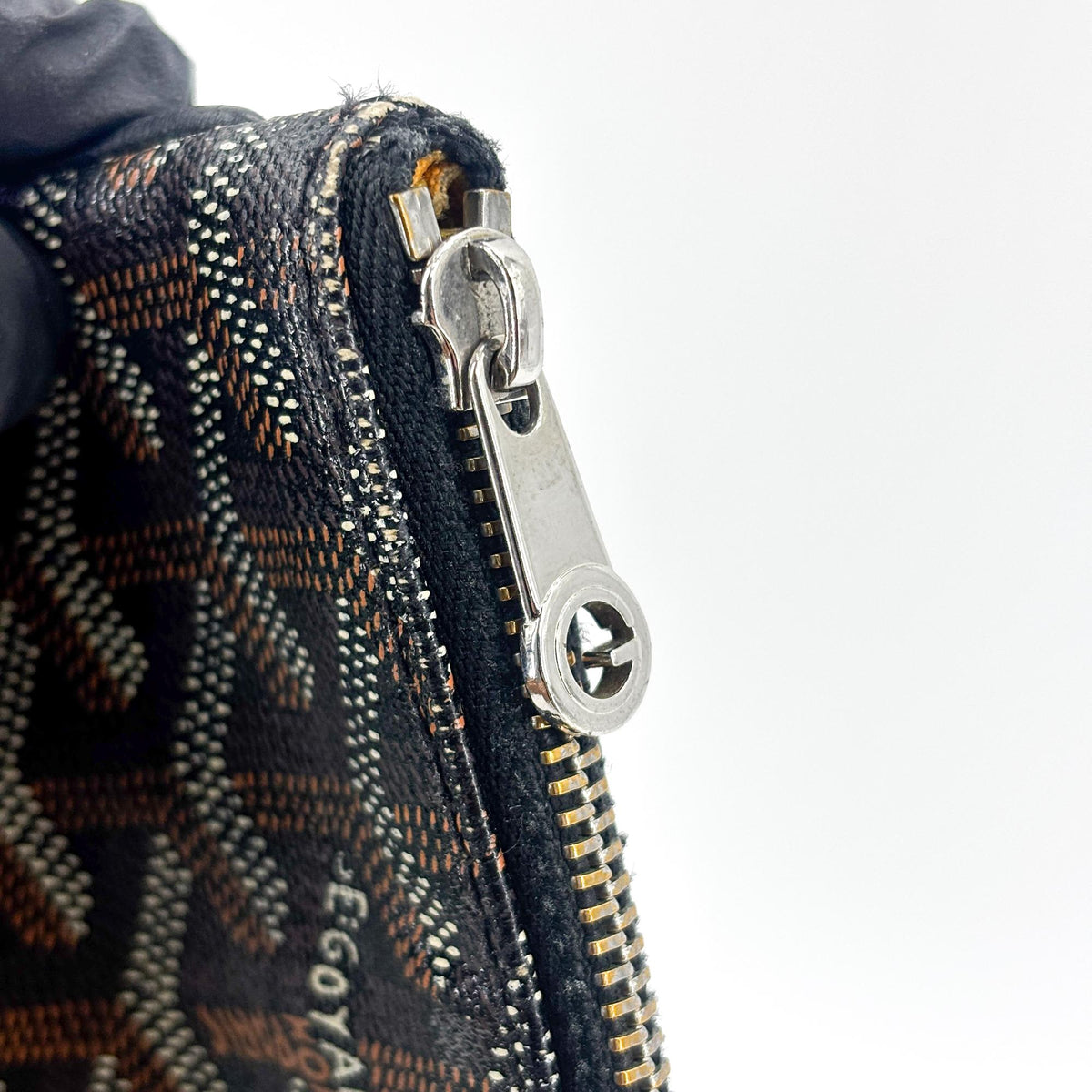 Goyard Senat Zip Coated Canvas, Black, Canvas, Clutch