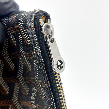 Goyard Senat Zip Coated Canvas, Black, Canvas, Clutch