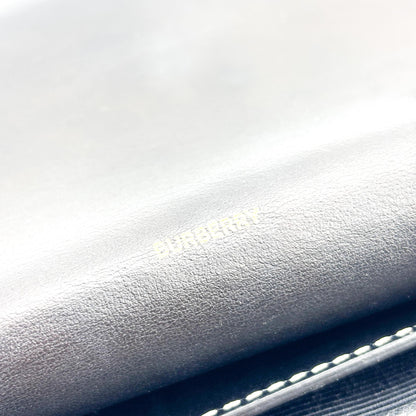 Burberry Note Canvas with Leather, Black, Canvas, Crossbody Bag