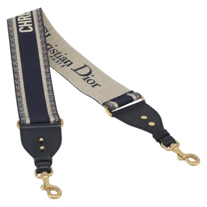 Christian Dior Shoulder Strap Embellished Canvas, Navy, Canvas, Straps