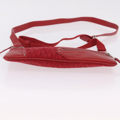 Christian Dior Vintage Street Chic Diorissimo Canvas with Leather, Red, Canvas, Shoulder Bag