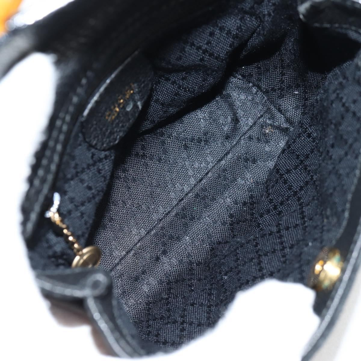 Gucci Vintage Bamboo Front Pocket Suede, Black, Suede, Tote Bag