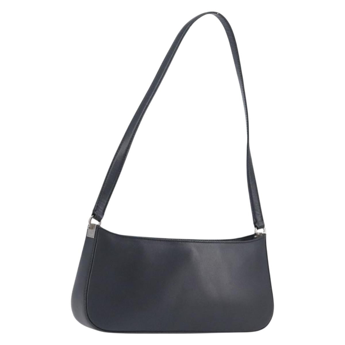Salvatore Ferragamo Gancini Leather, Black, Leather, Shoulder Bag