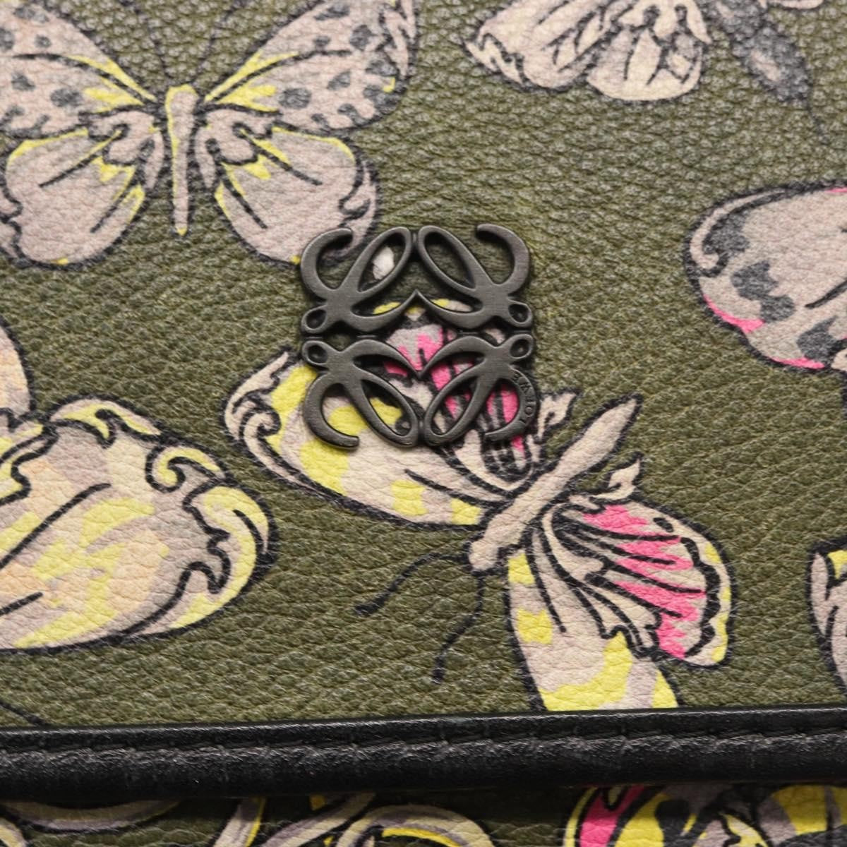 Loewe Messenger Printed Leather, Green, Leather, Handbag