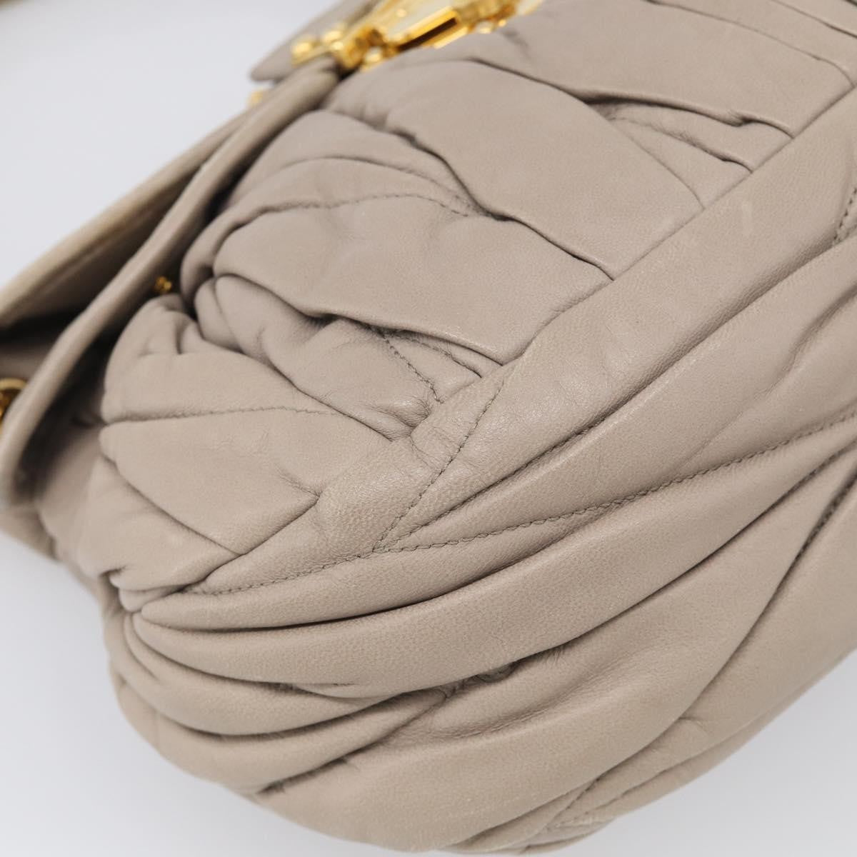 Miu Miu Coffer Hobo Matelasse Leather, Beige, Leather, Handbag