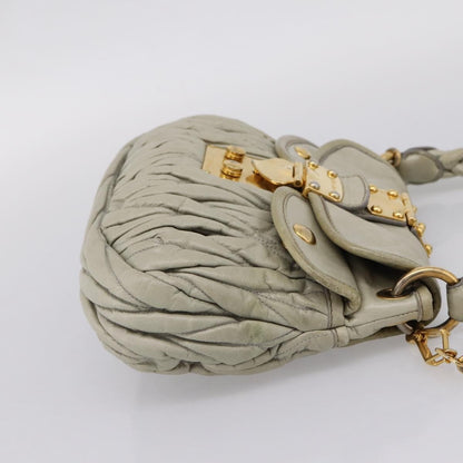 Miu Miu Beau Top Handle Leather, Beige, Leather, Handbag
