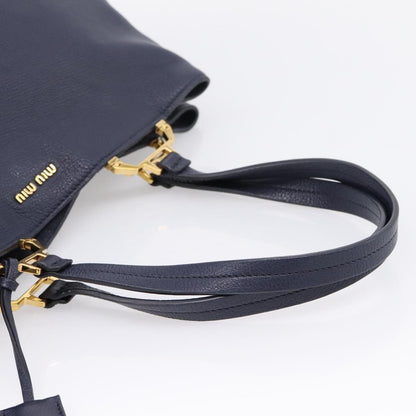 Miu Miu Madras Leather, Navy, Leather, Shoulder Bag