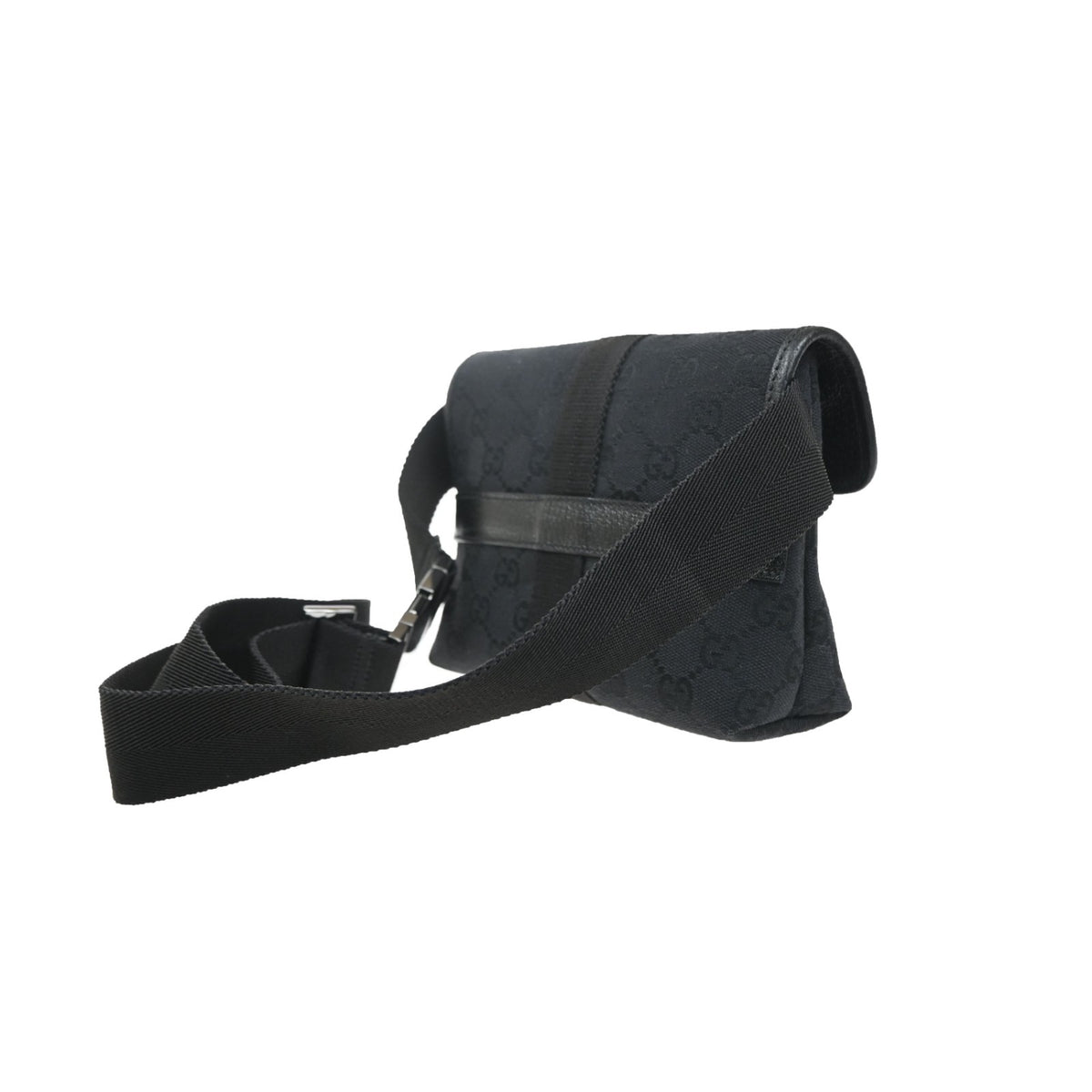 Gucci Buckle Waist GG Canvas and leather, Black, Canvas, Clutch