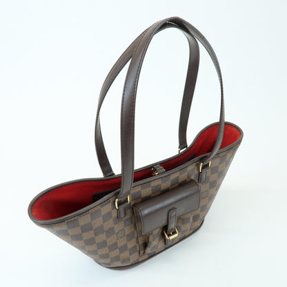 Louis Vuitton Manosque Damier, Brown, Canvas, Handbag