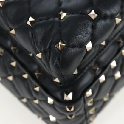 Valentino Garavani Rockstud Spike Quilted Leather, Black, Leather, Backpack