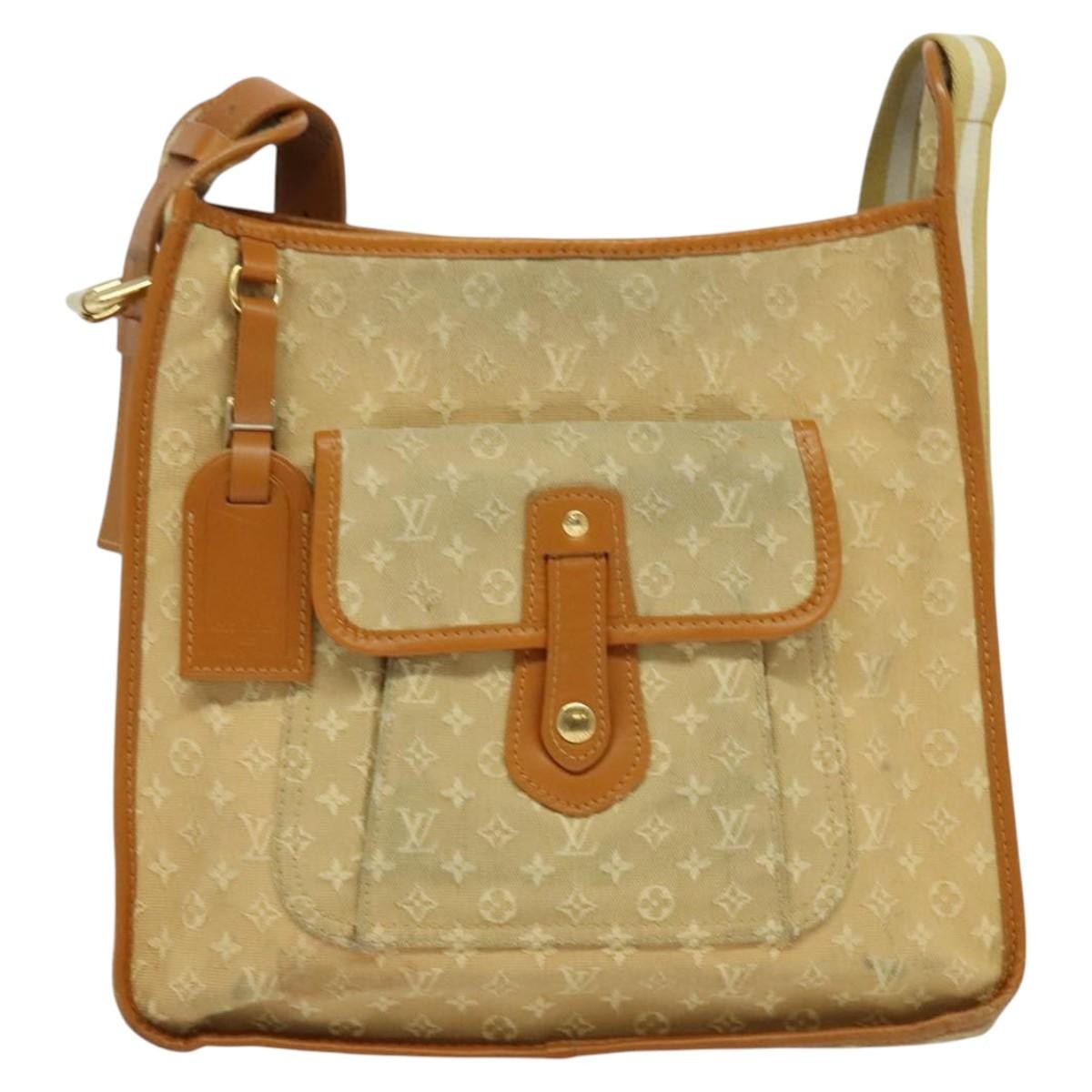 Louis Vuitton Mary Kate Messenger Mini Lin, Beige, Canvas, Handbag