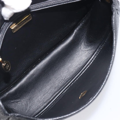 Christian Dior Vintage CD Flap Leather, Black, Leather, Shoulder Bag