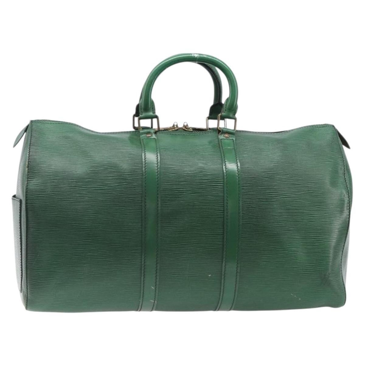Louis Vuitton Keepall Epi Leather, Green, Leather, Travel Bag