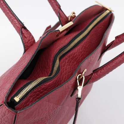 Burberry Clifton Convertible Heritage Grained Leather, Red, Leather, Tote Bag